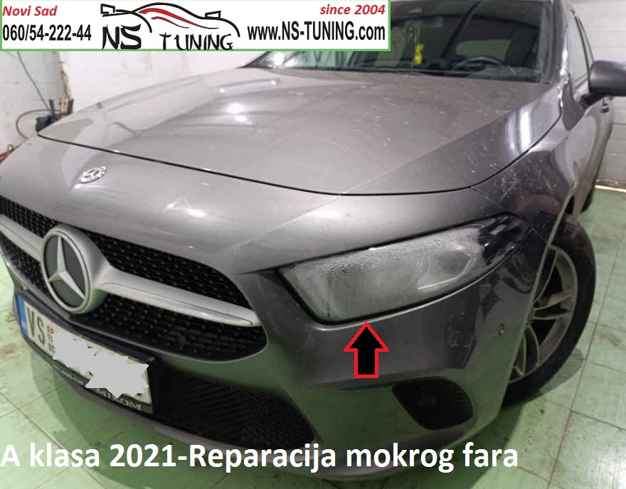 mercedes a klasa w177 2022 2021 2020 mokar far napuklo staklo reparacija farova novi sad ns tuning servis